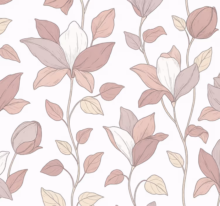Tapeten schlafzimmer in pinken blumen - TenStickers