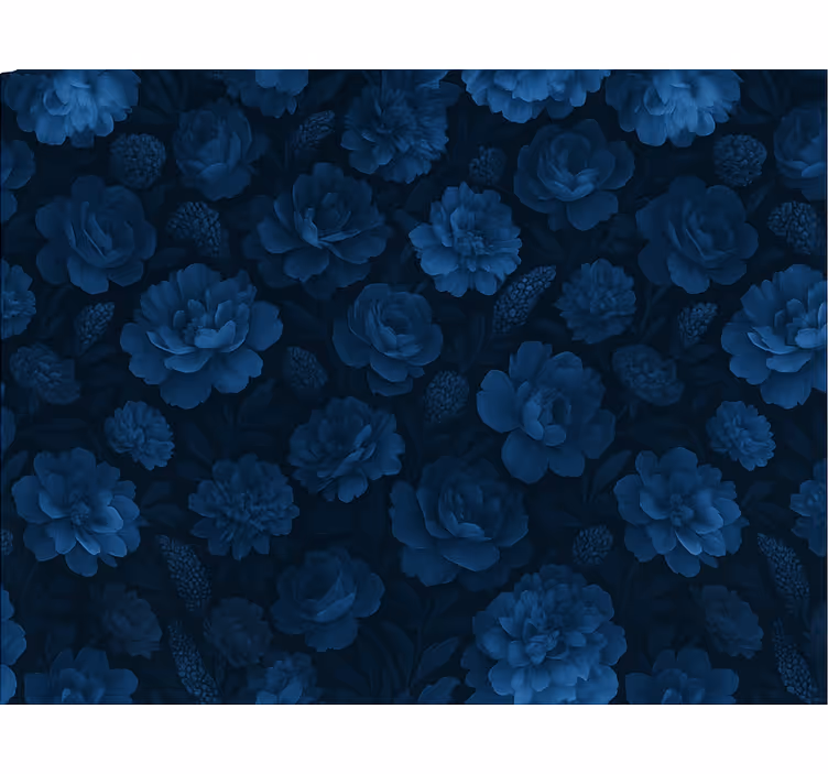 Tapeten schlafzimmer dunkles blaues mystisches blumenmuster - TenStickers