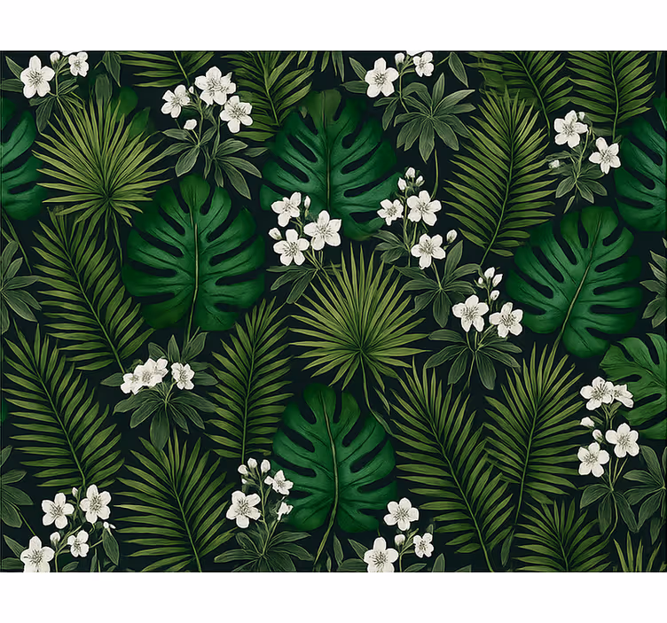 Tapeten schlafzimmer grünes exotisches naturdesign - TenStickers