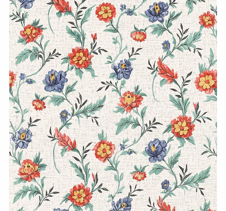Tapeten schlafzimmer retro blumen design - TenStickers
