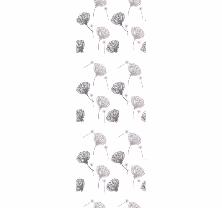 Tapeten schlafzimmer mit wiesenblumenmuster auf weiß - TenStickers