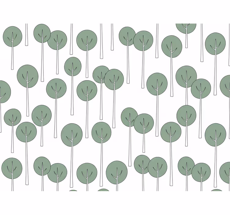 Blumentapete mit minimalistischem baum-muster - TenStickers