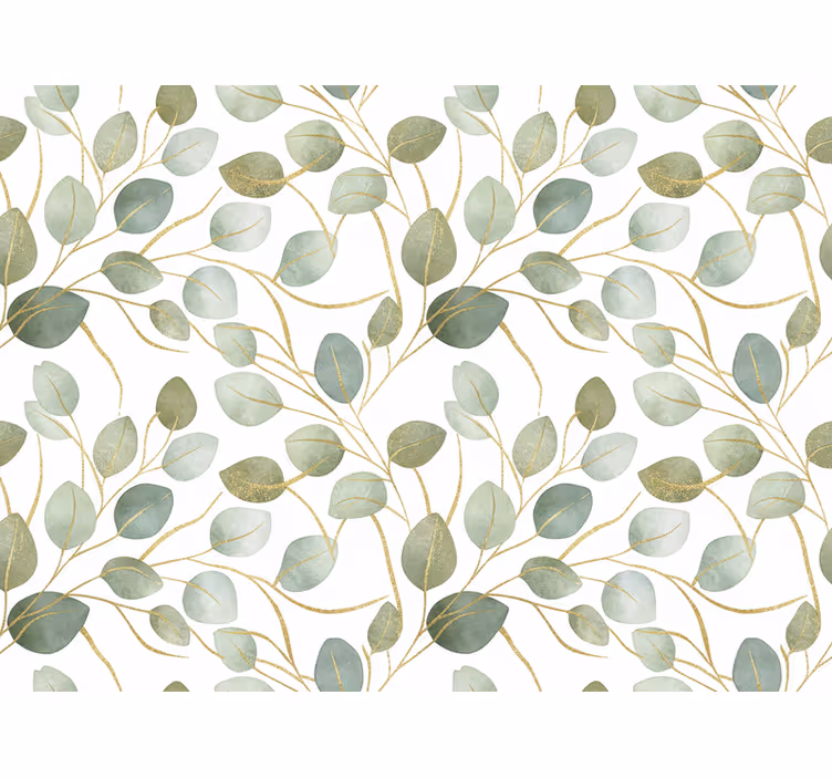 Tapete blätter eukalyptus gold schimmer (b09xjbpr7m) - TenStickers