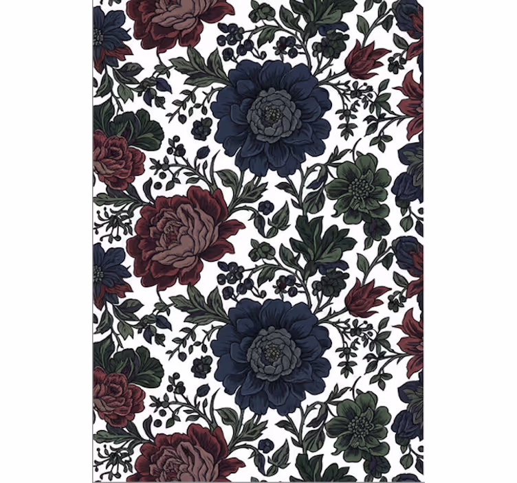 Blumentapete dunkle stimmungsvolle blumen - TenStickers