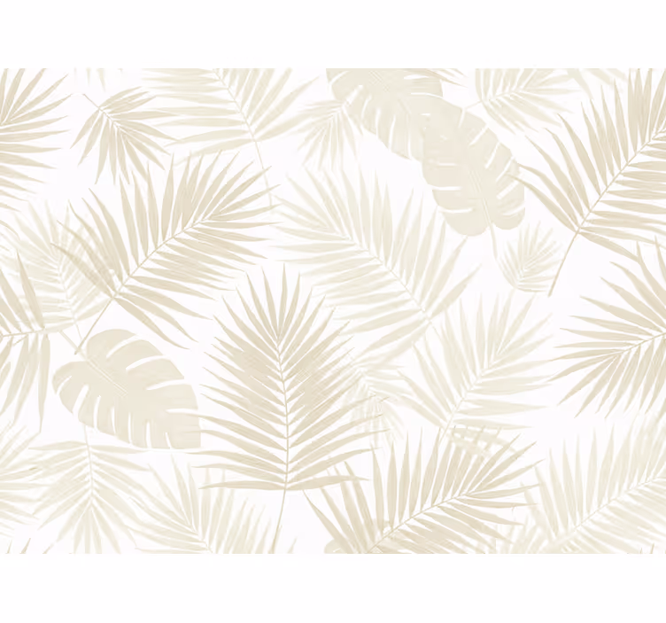 Blumentapete palmblätter in creme (b0cs6nxghv) - TenStickers