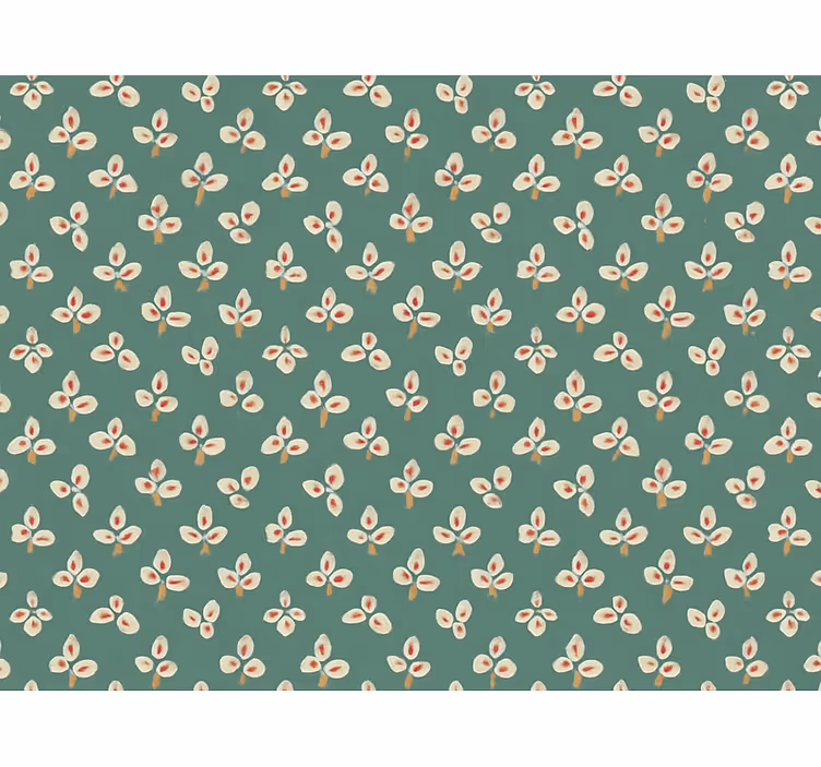 Tapete abstrakt gedämpftes teal mit pressblüten - TenStickers