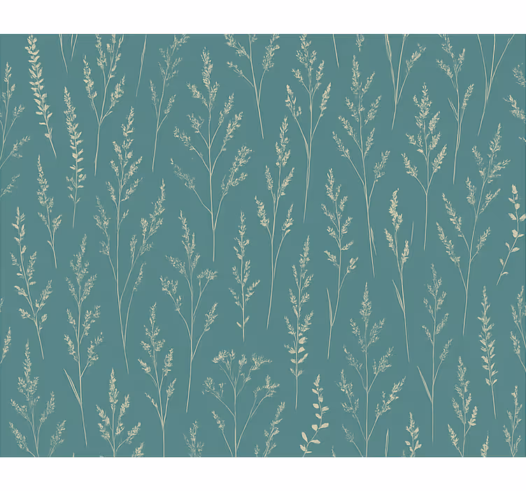 Blumentapete in sanftem teal wildblumenfeld - TenStickers