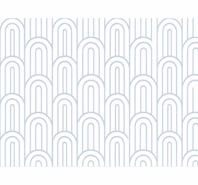 Geometrische tapete in zartem blauen bogen - TenStickers
