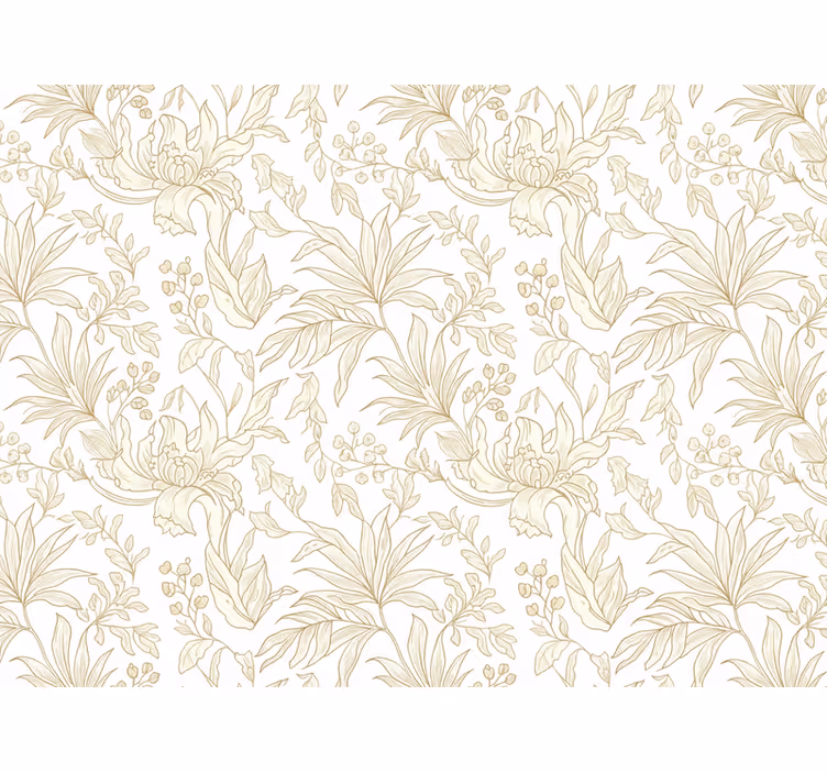 Tapete blätter floral beige dschungeloptik - TenStickers