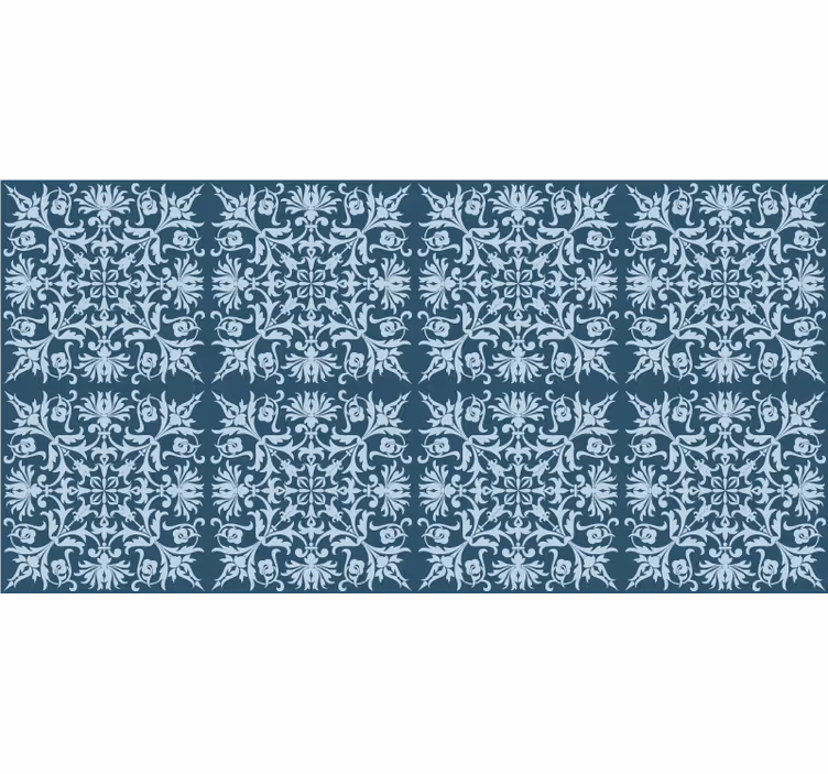 Tapete blau im französischen landhausstil mit blumenmuster - TenStickers