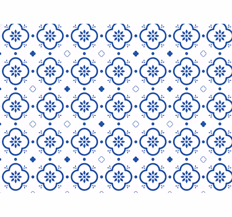 Tapete weiß mit blauen fliesen - TenStickers