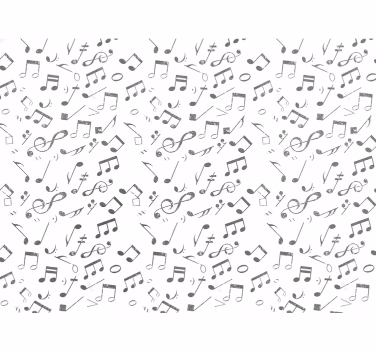 Tapete weiß mit musiknoten - TenStickers