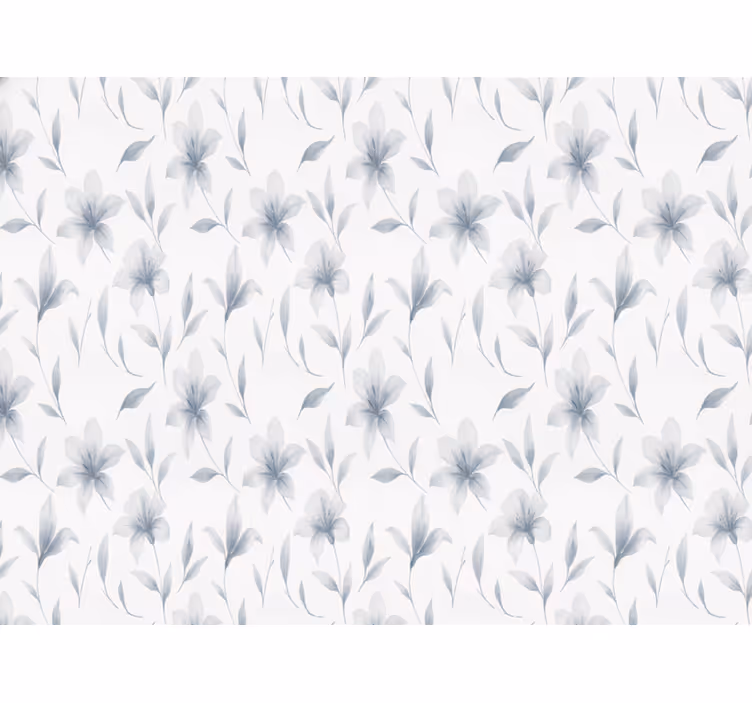 Tapete weiß aquarell-lilien blumen - TenStickers