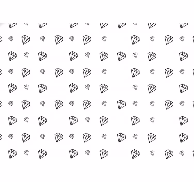 Tapete weiß mit schwarzem diamantenmuster - TenStickers