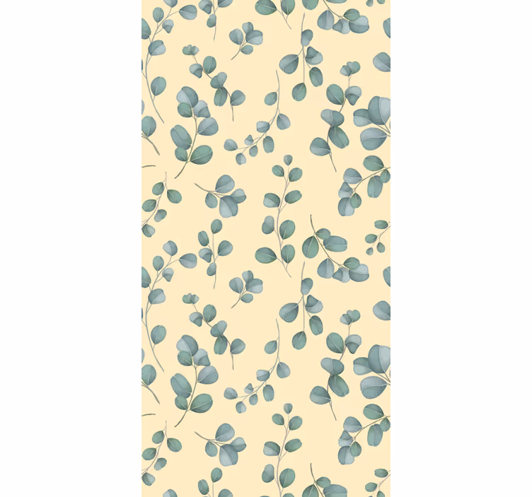 Beige tapete mit eukalyptusblätter-muster - TenStickers