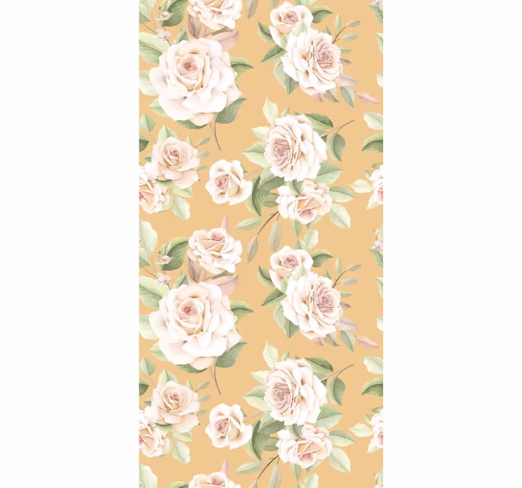 Beige tapete mit französischem rosenmuster - TenStickers