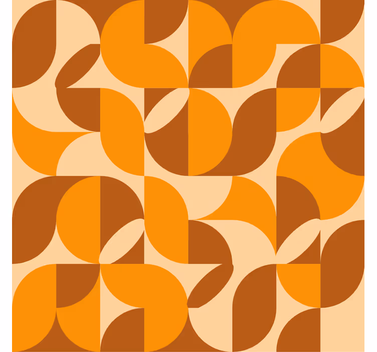 Tapete orange mit retro-orangen figuren - TenStickers
