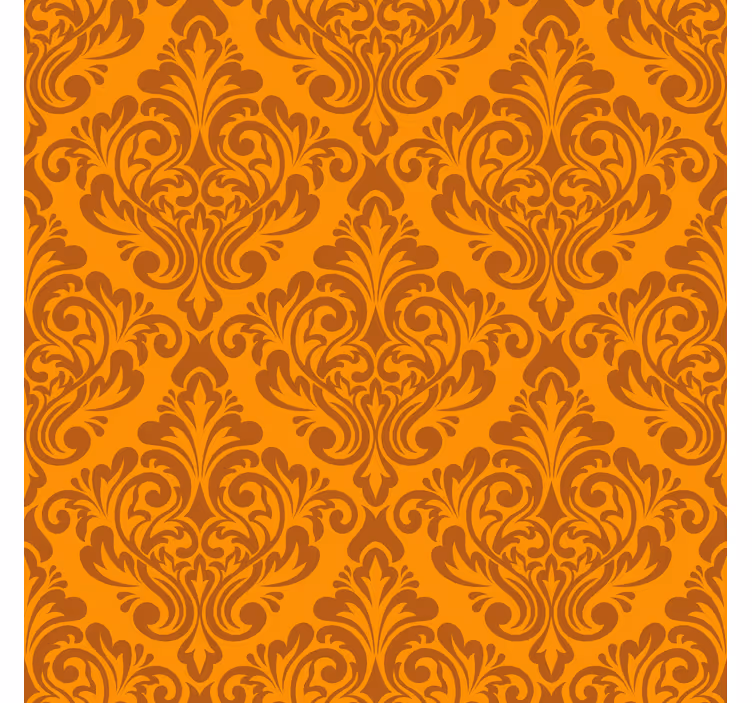Tapete orange im vintage-damast-stil - TenStickers