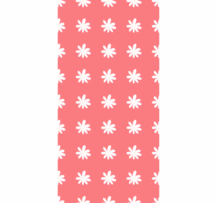 Tapete rot mit gänseblümchenmuster auf pink - TenStickers