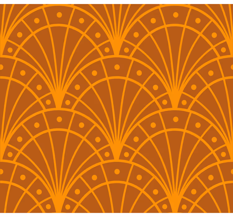 Tapete terrakotta elegante orange art deco - TenStickers