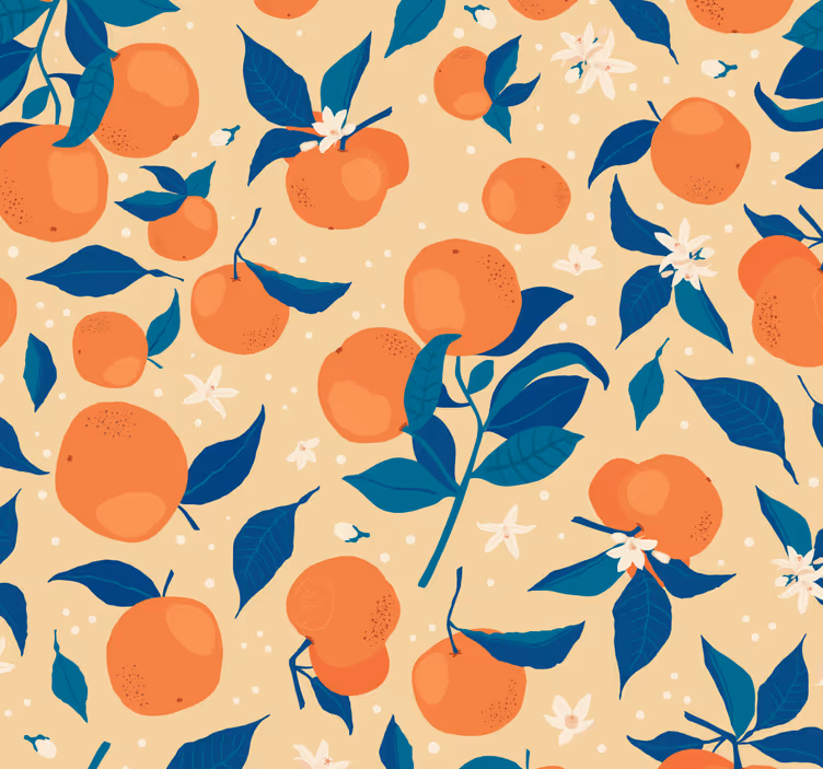 Natur Küchentapete mit orangen - TenStickers