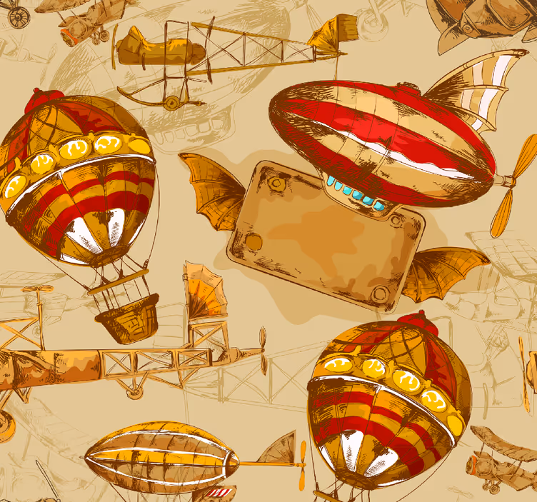 Vintage reisen tapete - TenStickers