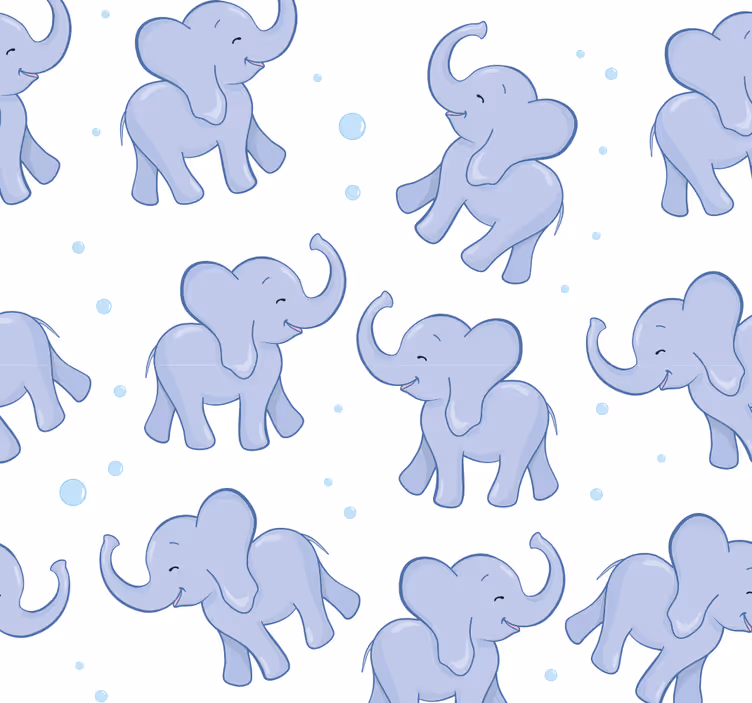 Kindertapete kleiner elefant und blasen - TenStickers