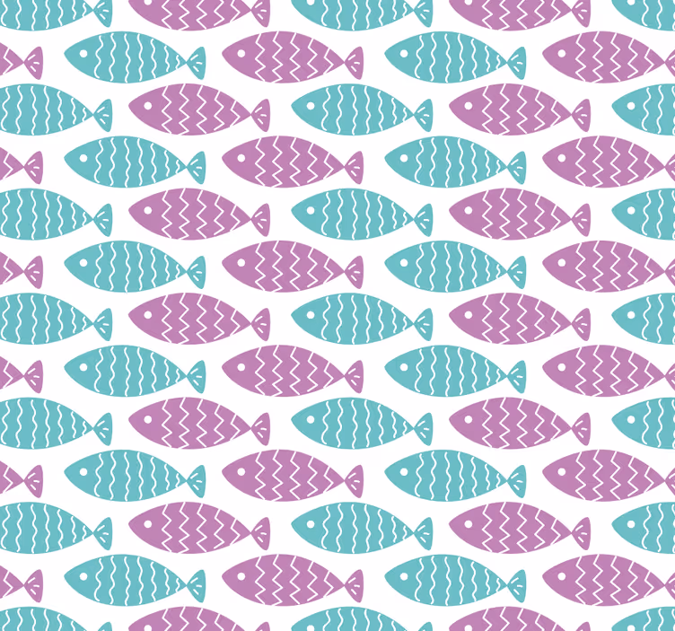 Kindertapete fisch im nordischen stil - TenStickers