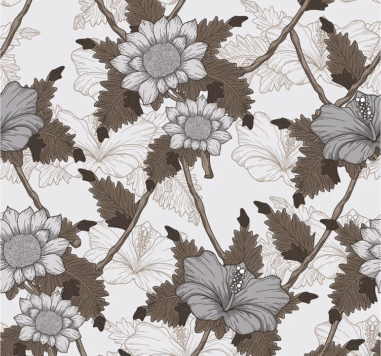Weiße blumen natur tapete - TenStickers