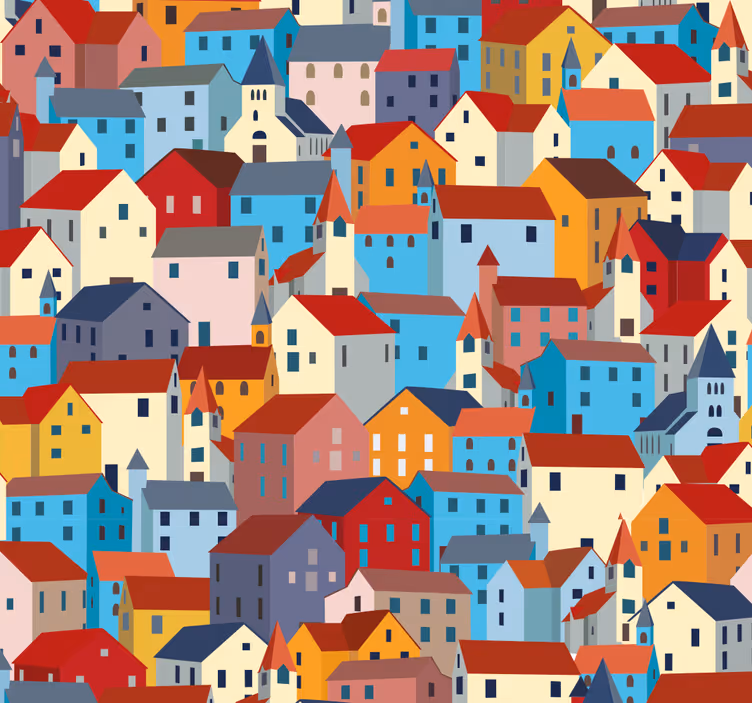Stadt Wolkenkratzer moderne Tapete - TenStickers