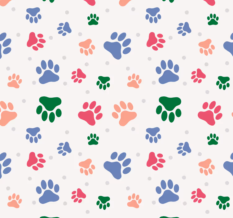 Tapete Hunde pfotenmuster-dekor - TenStickers