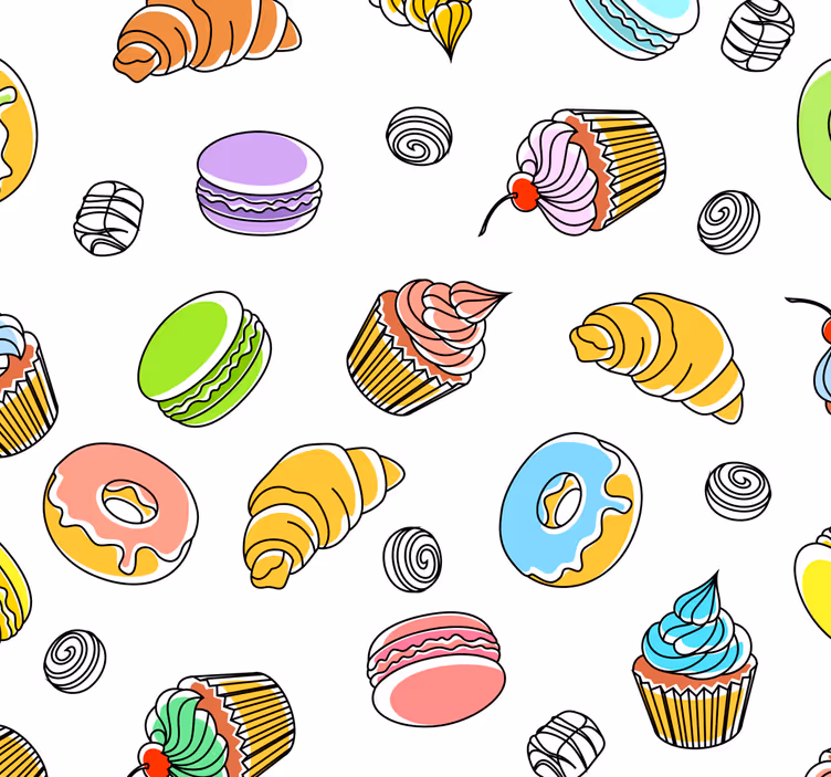 Tapete Küche Leckeres Gebäck - TenStickers