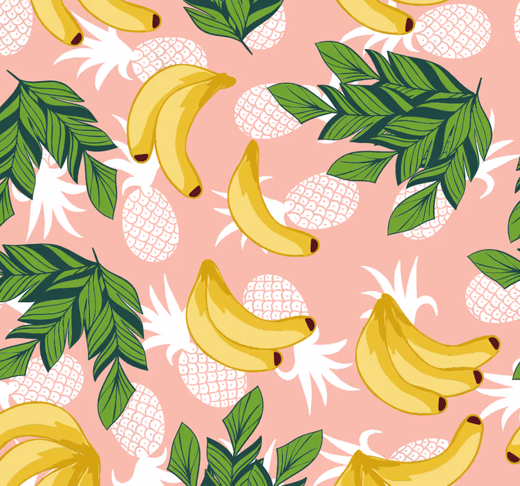 Ananas und Bananen Küchentapete - TenStickers