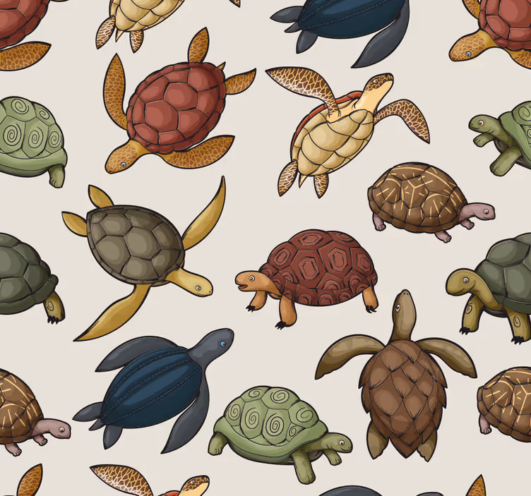 Tapete Tiere Vielzahl von Schildkröten - TenStickers