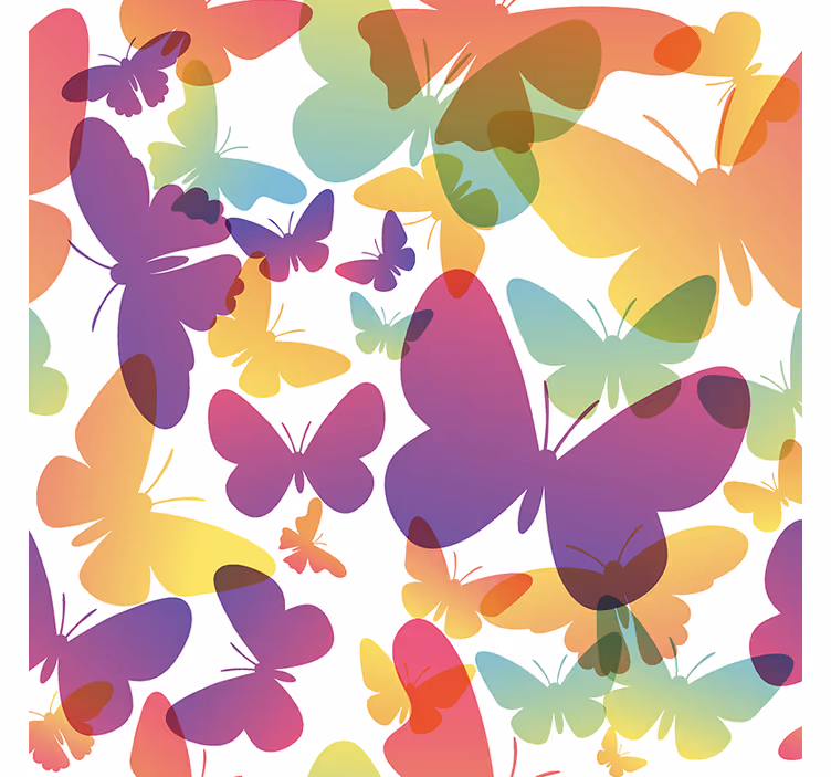Schmetterling Tapete Farbverlaufsschmetterlinge - TenStickers