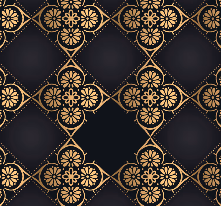 Barock Tapete geometrische fliesen eleganz - TenStickers