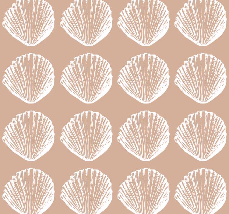 Tapete Muscheln Retro muschelmuster beige - TenStickers