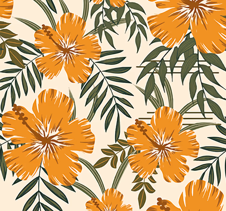 Florale graue Natur Tapete - TenStickers