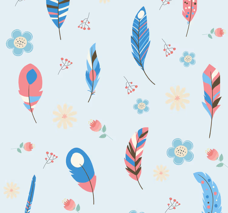 Bunte Federn Tier Tapete - TenStickers
