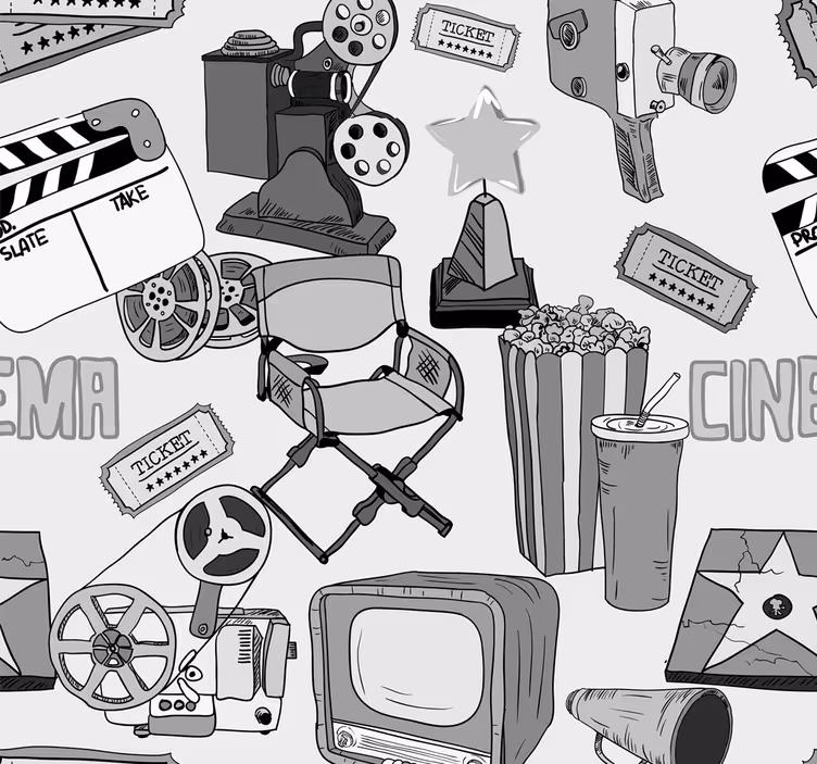 Jahrgang Tapete Vintage hollywood bkack und weiße bilder - TenStickers