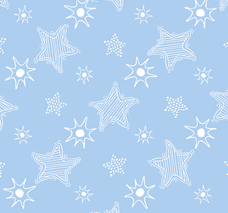 Tapete Sterne blaues kindermuster - TenStickers