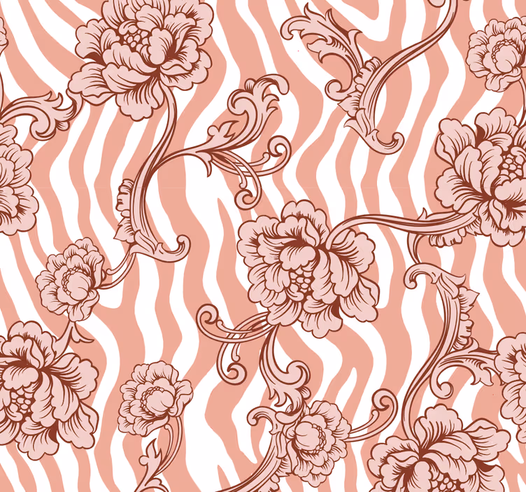 Pflanzen Tapete blumiges Ziermuster - TenStickers