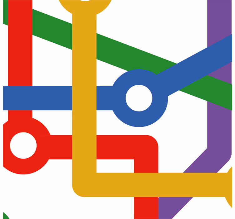 U-bahn-Netz abstrakte Tapete - TenStickers