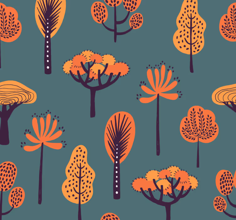 Fototapete Natur Bäume in Orangetönen - TenStickers