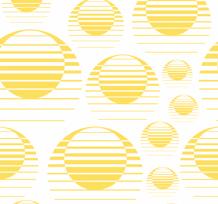 Tapete 70's Sun Retro sonne zeichnen gelbe kreise - TenStickers