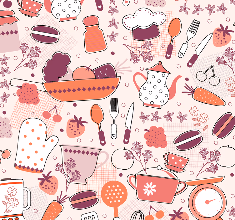 Tapete Küche Tapete küche essen herzform - TenStickers