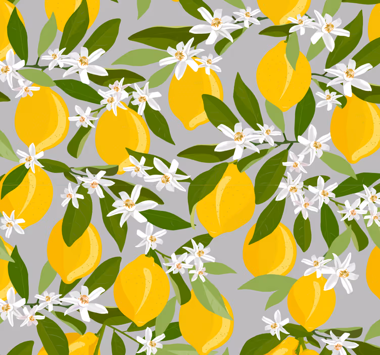 Tapete Natur zitrusblumenmuster - TenStickers
