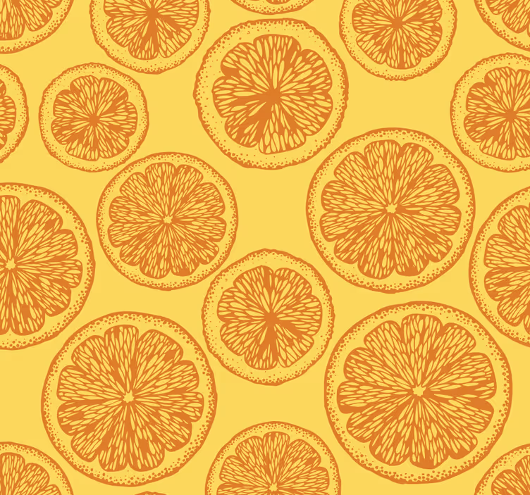 Tapete orange zitrusscheibenmuster - TenStickers