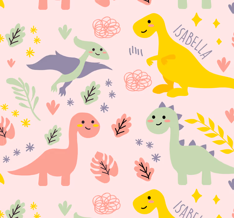 Tapete Babyzimmer verspieltes dinosaurier-thema - TenStickers