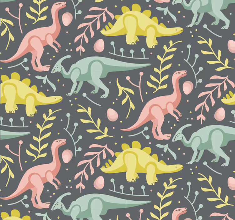 Dino Tapete dinosaurier cartoon spiel - TenStickers